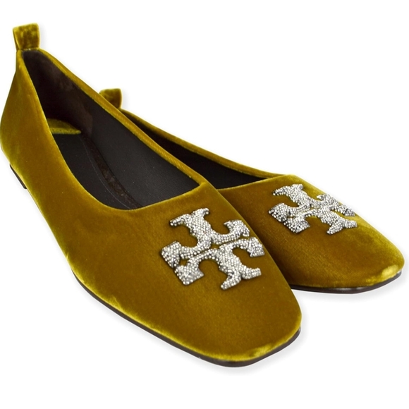 Tory Burch Womens Eleanor Pave Crystals Ballet Flats Velvet Finish - Picture 5 of 5